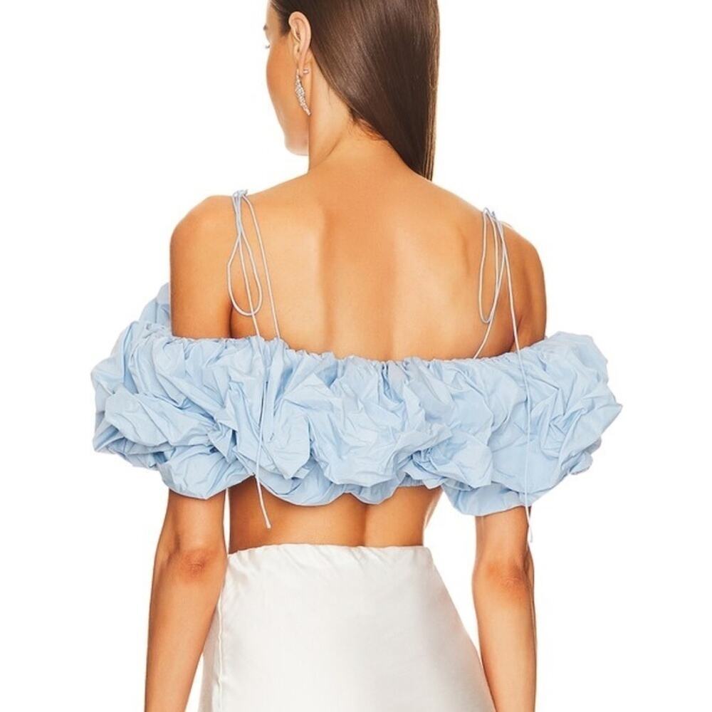 Anna October Light Blue Ruffled Crop Top - Picture 4 of 15